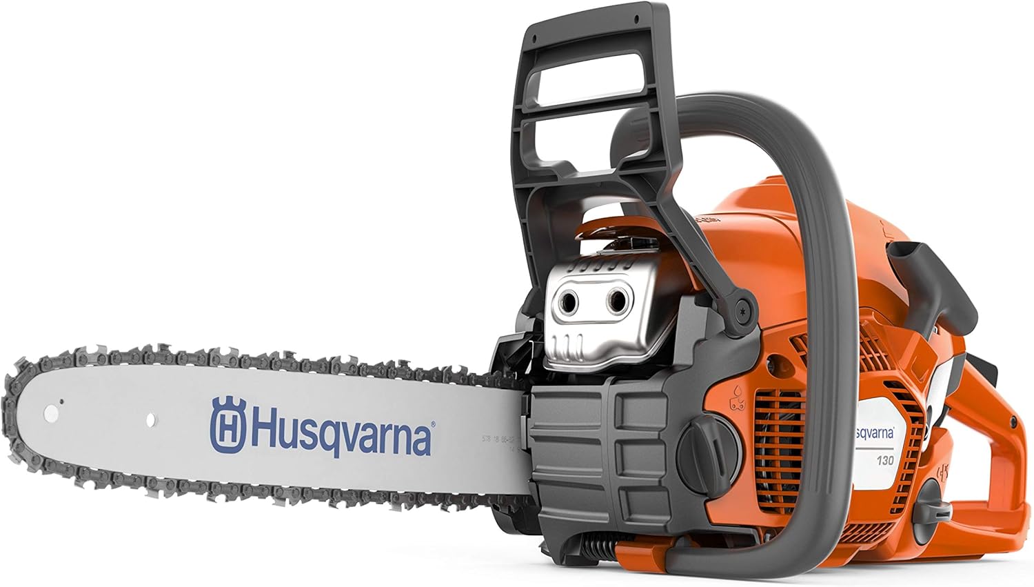 Husqvarna 130 Gas Powered Chainsaw, 38-cc 2-HP, 2-Cycle X-Torq Engine, 16 Inch Chainsaw with Automatic Oiler, For Wood Cutting and Tree Pruning