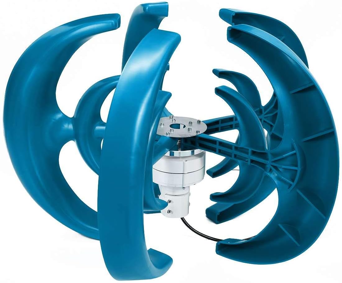 12V 24V Vertical Axis Wind Turbines Generator Lantern 5 Blades Motor Kit Windmill Energy Charge Turbines for Home Camping 4000W,24v
