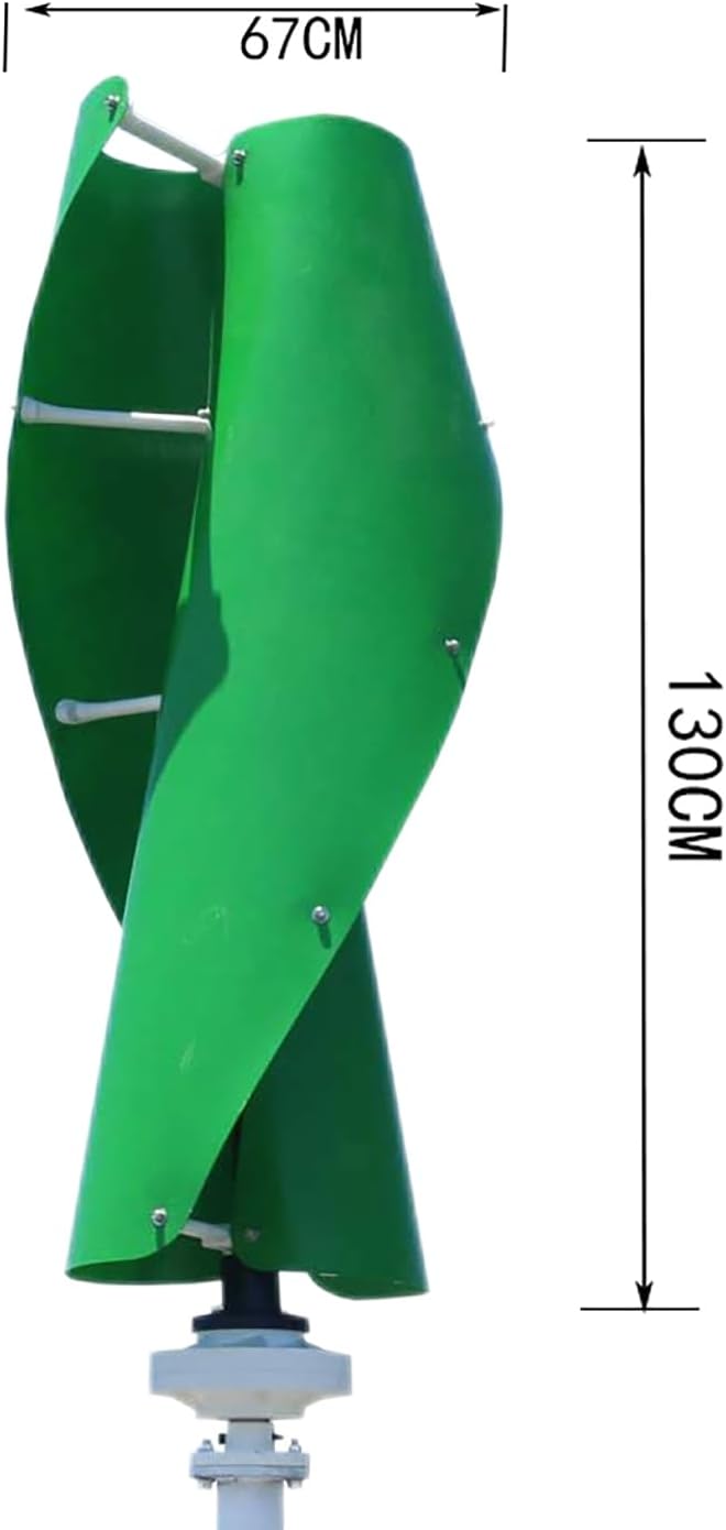 800W 12V Vertical Wind Turbine Maglev Axis Coreless Permanent Magnet Wind Power Generator Green Blades Windmill with MPPT Charge Controller