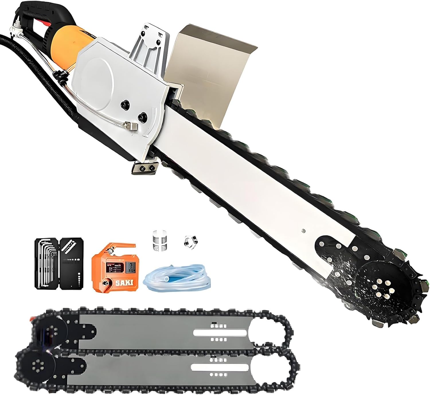 Concrete Saw, Electric Concrete Chain Saw | 8800w/220v High-Power Brushless Wall Cutter with Water Supply and Dust Suppression Device,Suitable for Brick,Concrete cuttingdepth48cm