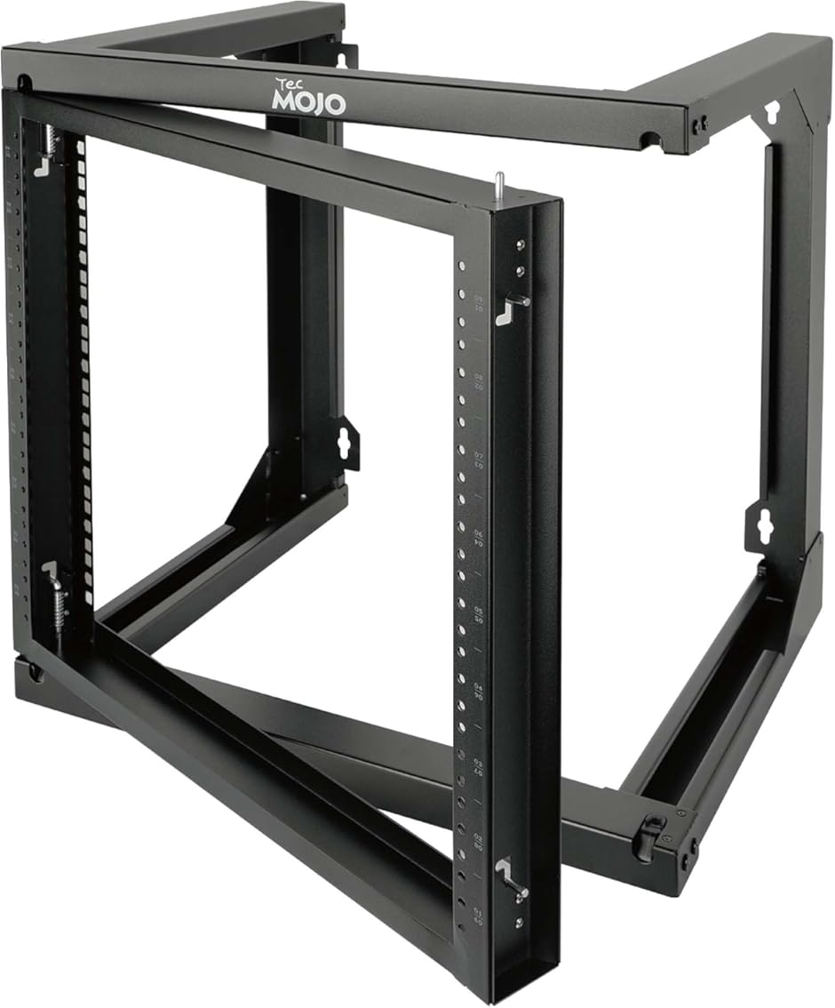 Tecmojo 9U Wall Mount Rack, Server Rack,Open Frame Server Rack,Network Rack for 19inch Computer/AV/Data/IT/Media Equipment,18inch Depth,16inch Apart Mounting Holes,Swing Gate,Square and Tapped Holes