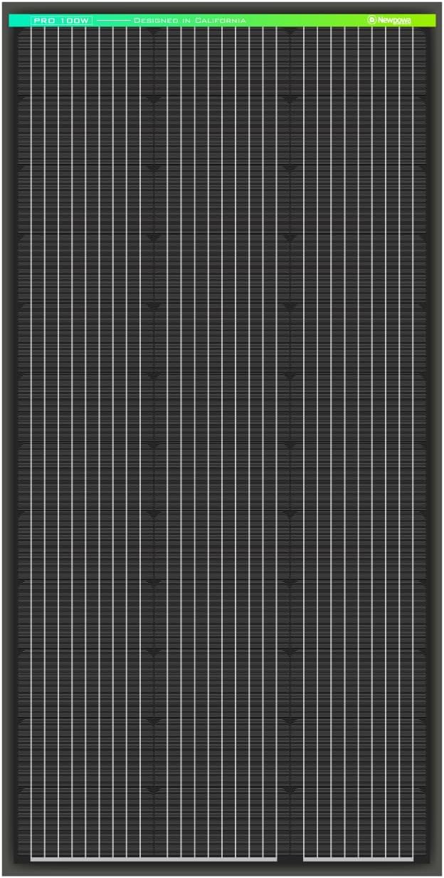 Newpowa PRO 100 Watt 12 Volt Monocrystalline 100W 12V Solar Panel, 9 busbar PV Module, High Efficiency Mono Module RV Marine Boat Off Grid