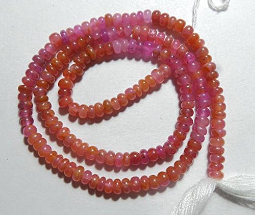 natural multi ruby 3.5-4 mm smooth plain beads shape 14 inch strand