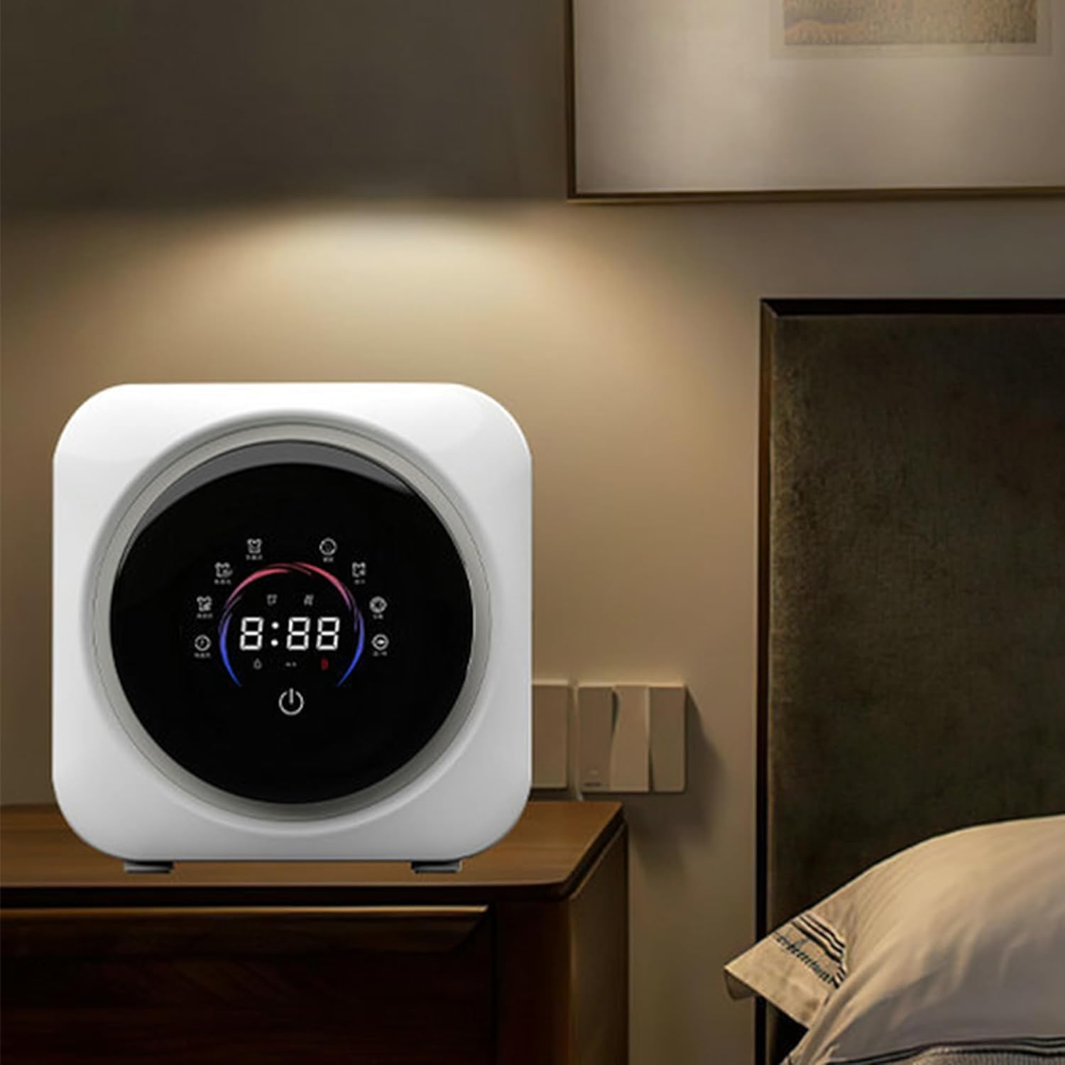 2-in-1 Mini Portable Washer and Dryer Combo - Wall Mounted Fully Automatic Front Drum Washing Machine with LCD Control Panel - for Small Clothes, Underwear, Socks Desktop