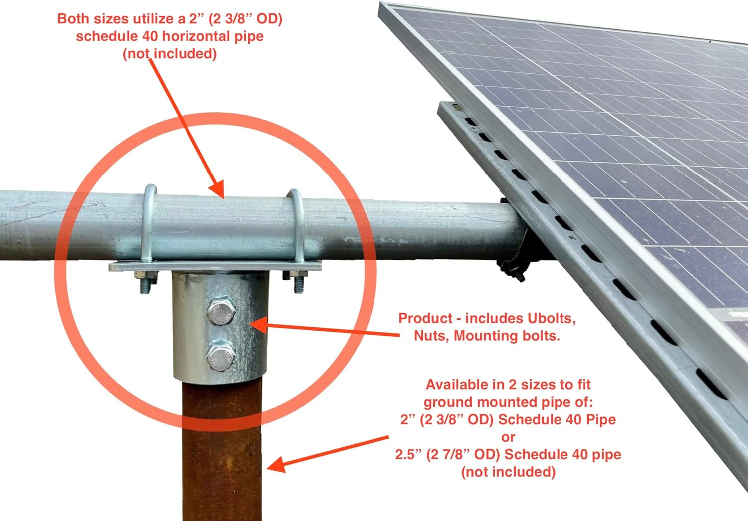 Solar Panel Array Mounting Bracket Top Cap for 2