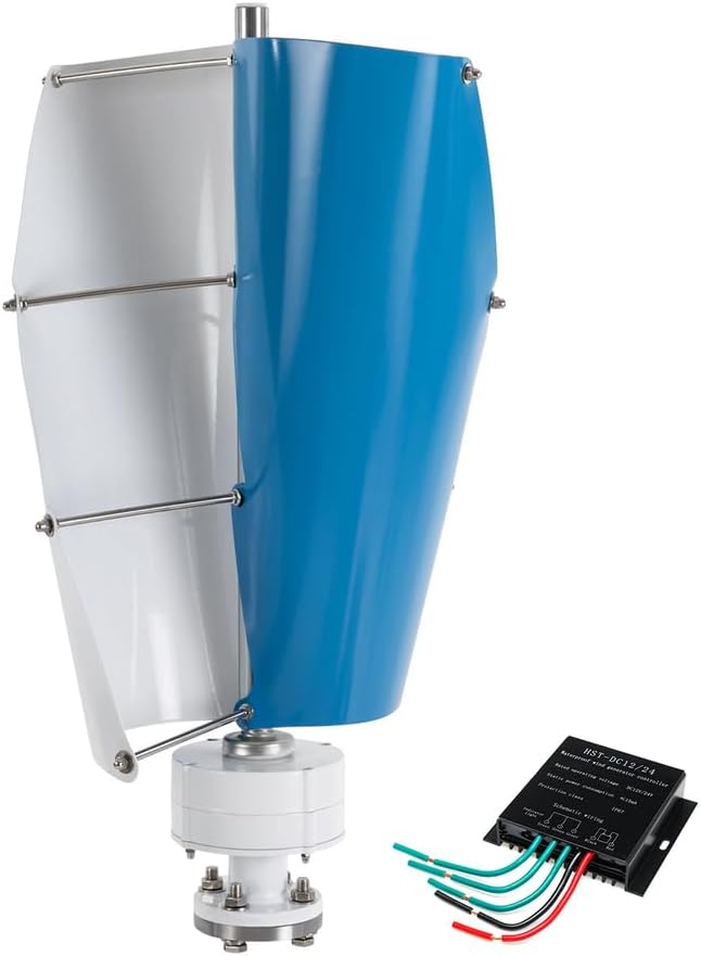 3000W-6000W No Noise Vertical Axis Wind Turbine Kit,12V 24V 48V Spiral Wind Power Generator W/Controller 2 Blade for Wind and Solar Power Generation