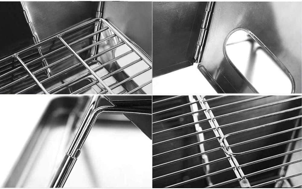 Fire Pits Outdoor Wood Burning Portable Fire Pit, Folding Outdoor Camping Stainless Steel Barbecue Grill Outdoor BBQ Charcoal Stove for Garden Camping with Cover BBQ Cooking for Outside Camping Backya