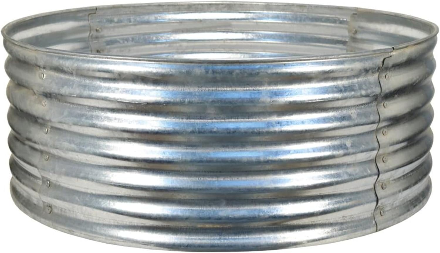 Backyard Creations 48 Inch Round Steel Firepit Burning Outdoor Camping Fire Ring | Ideal for Garden and Patio Lawn Fireplace Silver