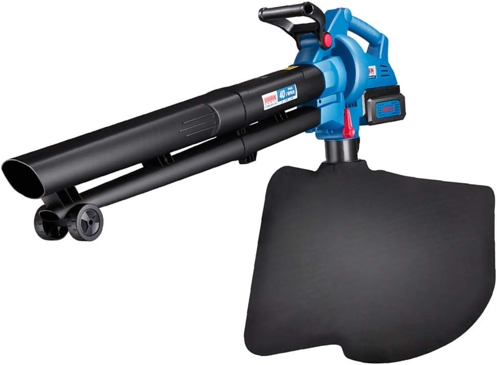 Convenient 3-in-1 Garden Blower, Wiht 45L Dust Collection Bag 5-Speed Control 40V Lithium Battery Electric Leaf Blower and Vacuum Shredder Pure Copper Motor