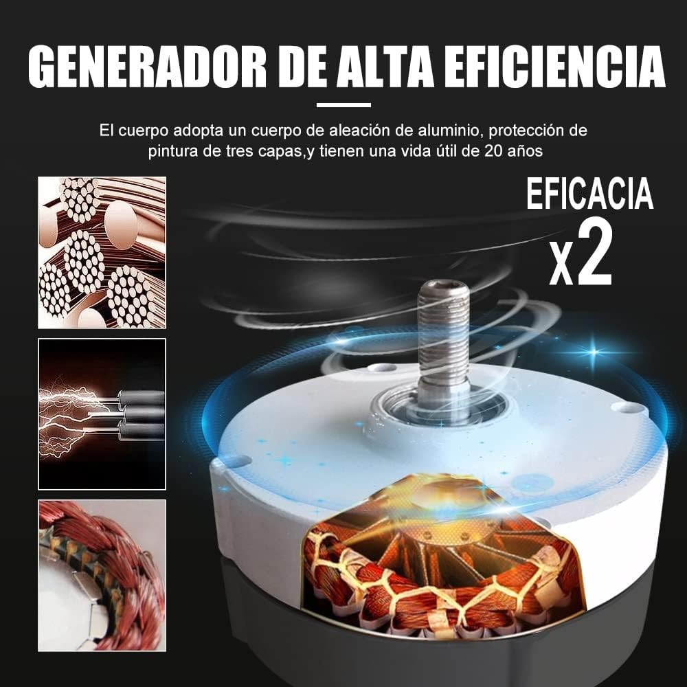 Wind Power Turbine Generator 1000w Wind Turbine Generator 24V 48V Windmill Connecte to Solar System with MPPT Controller for Hybrid Solar Wind System (Color : 400W 3 Blades, Size : MPPT Controller_1