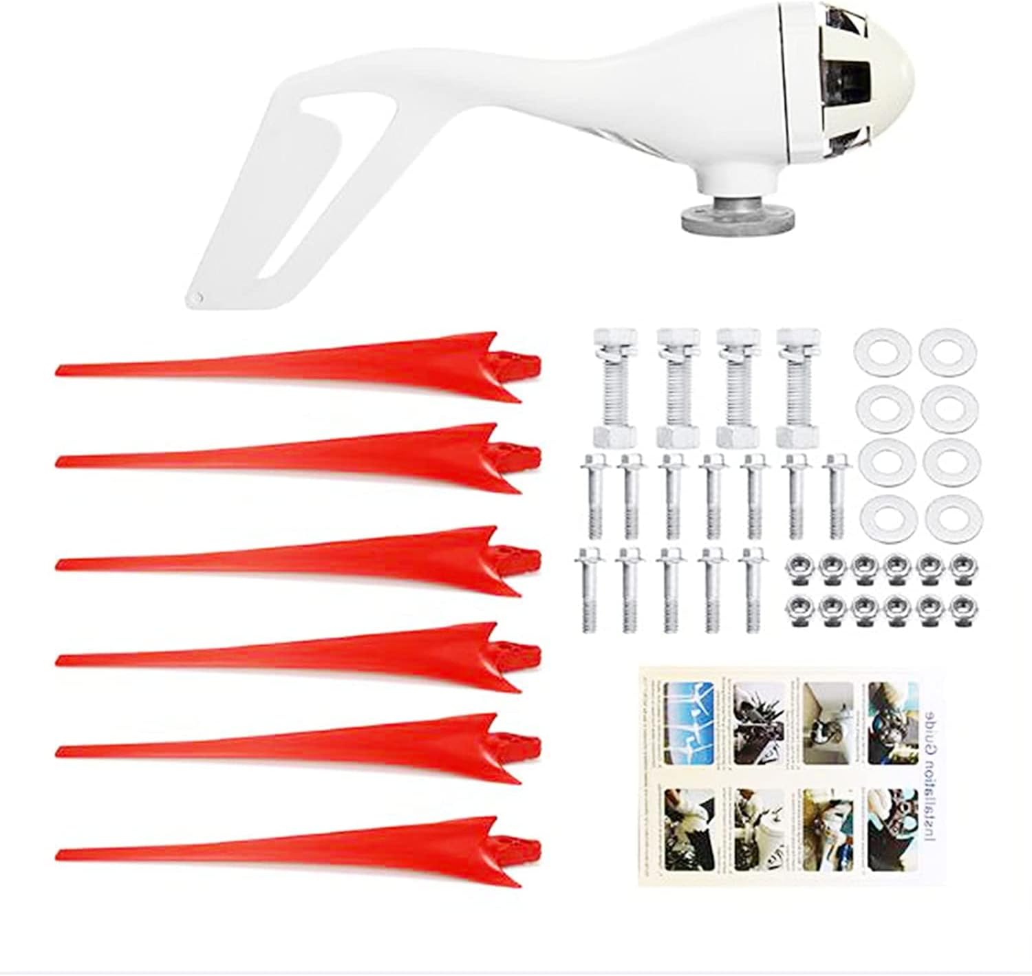 LiuSj JUnSt 9000W Vertical Wind Turbine Generator,12V 24V 48V Maglev Generator Free Energy Suitable for Household Street Lamp (Red)