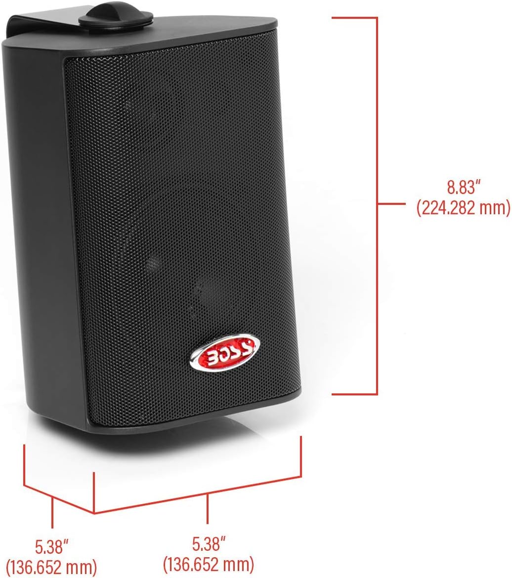 BOSS Audio Systems MR4.3B 200 Watt Per Pair, 4 Inch, Full Range, 3 Way Weatherproof Marine Speakers Sold in Pairs