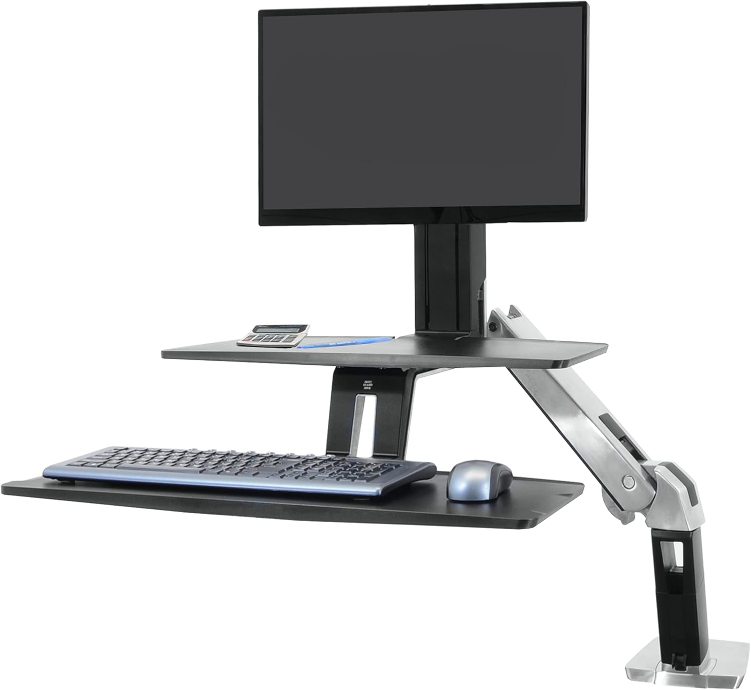Ergotron – WorkFit-A LD Single Monitor Standing Desk Converter, Sit-Stand Workstation for Tabletops – 5 to 15 lbs, Suspended Keyboard Tray