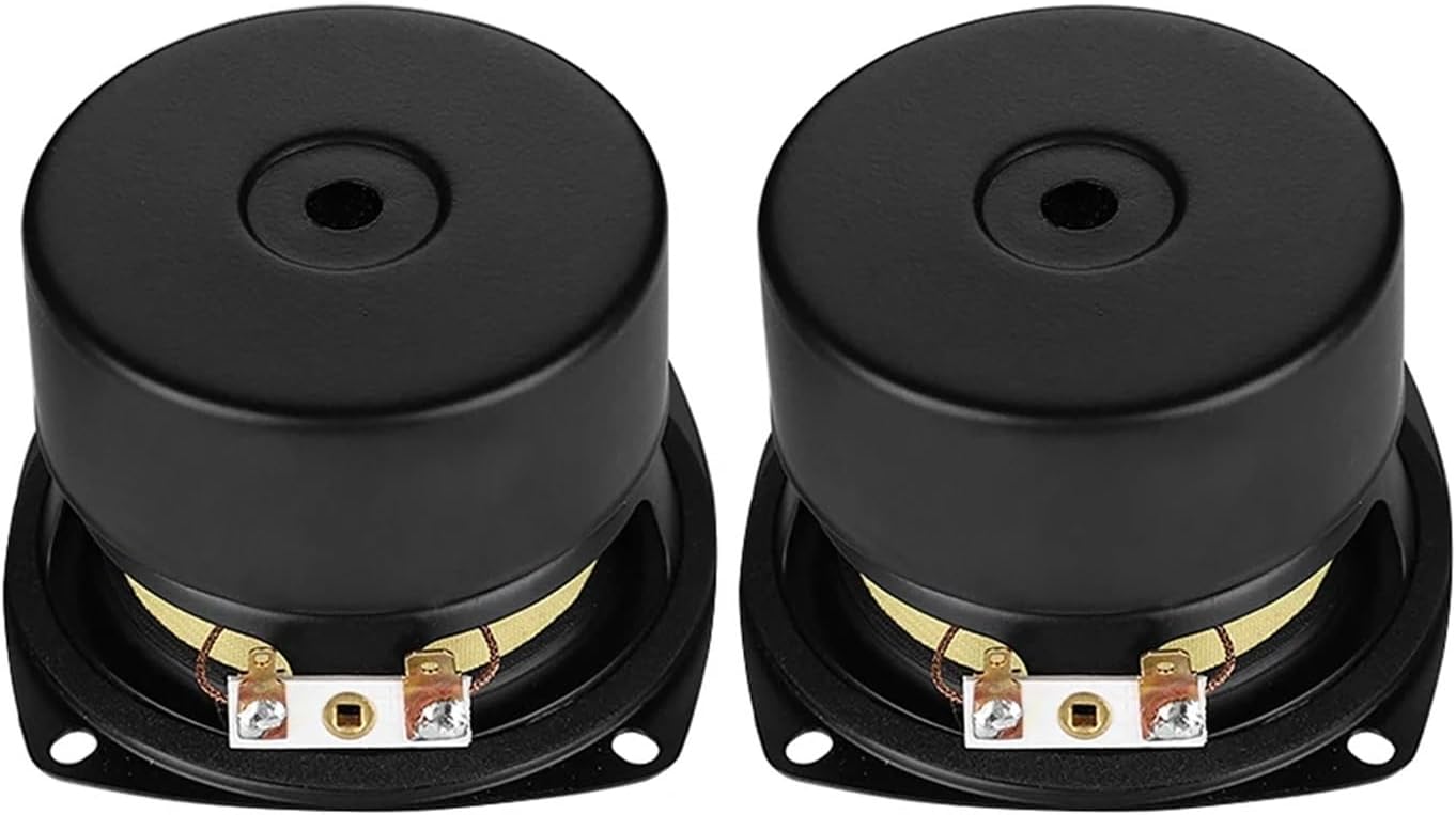 2Pcs 3 Inch 4/8 Ohm 25W Speaker Full Range Audio DIY Audio Bookshelf Speakers Round Sqaure Home Sound Theater Amplifier(4 Ohm 15W Round)