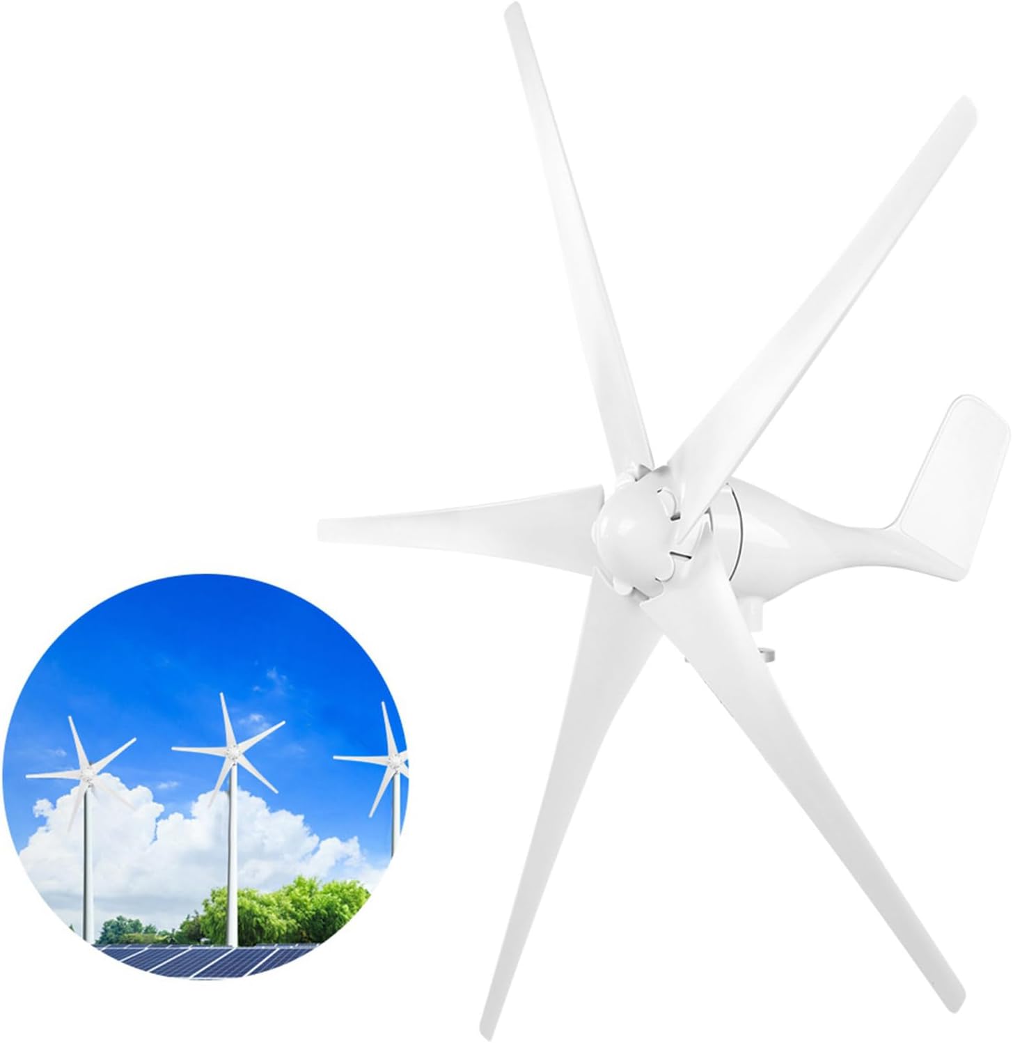 Wind Turbine Generator, 1600W 5 Blade Small Wind Turbine for Industrial Energy Equipment,Dynamo