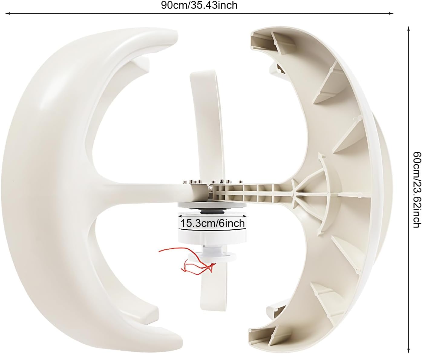 600W 12V Wind Turbine Generators Kit, 5 Blades Lantern Motor Vertical Axis Windmill with Controller Flange Plate Winds Turbine Generator Kit Automatic Wind Angle Speed Regulation for Home Camping