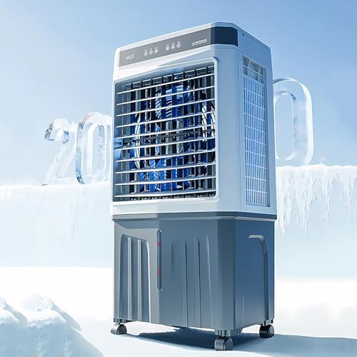 Commercial Evaporative Air Cooler Fan, Swamp Cooler Air Conditioner with 3-Speed, Large Water Tank, 120°Oscillation, Move The Scroll Wheel, Industrial Air Conditioning Fan for Room Outdoor(90x44x33cm/