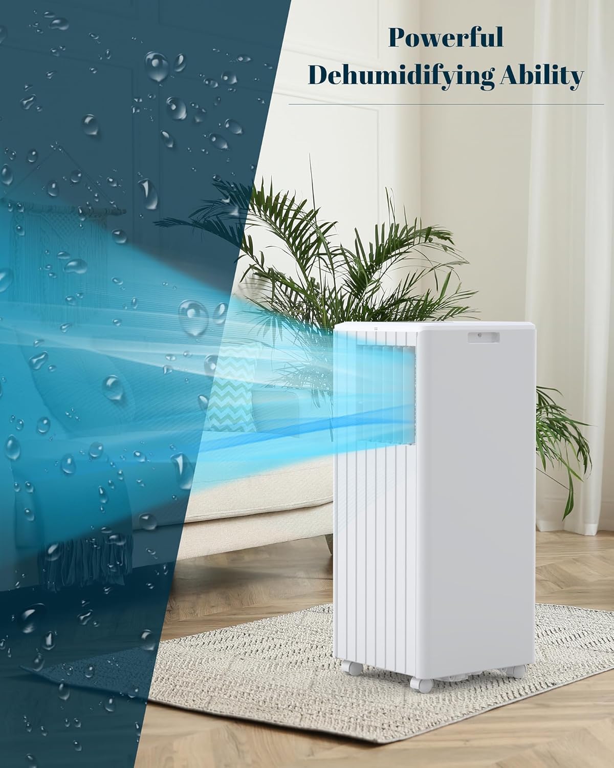 8000 BTU Portable Air Conditioner, 3 in-1 Free Standing Cooling Portable AC Unit with Cool/Dry/Fan Mode, with Remote Control, Cools Up to 350 Sq.Ft with Sleep Mode,2 Fan Speed for Home