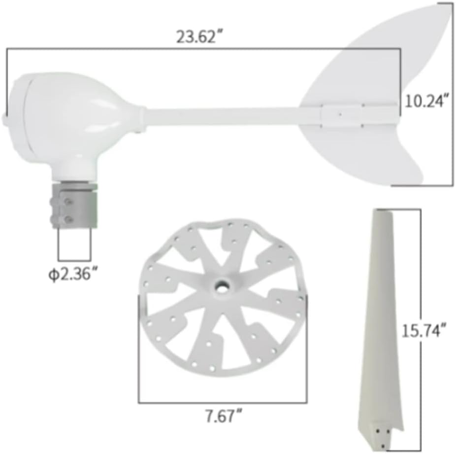 8000W Wind Turbine Generator W/Charge Controller Kit 12/24V 8 Blades for Home Garden Use Low Noise