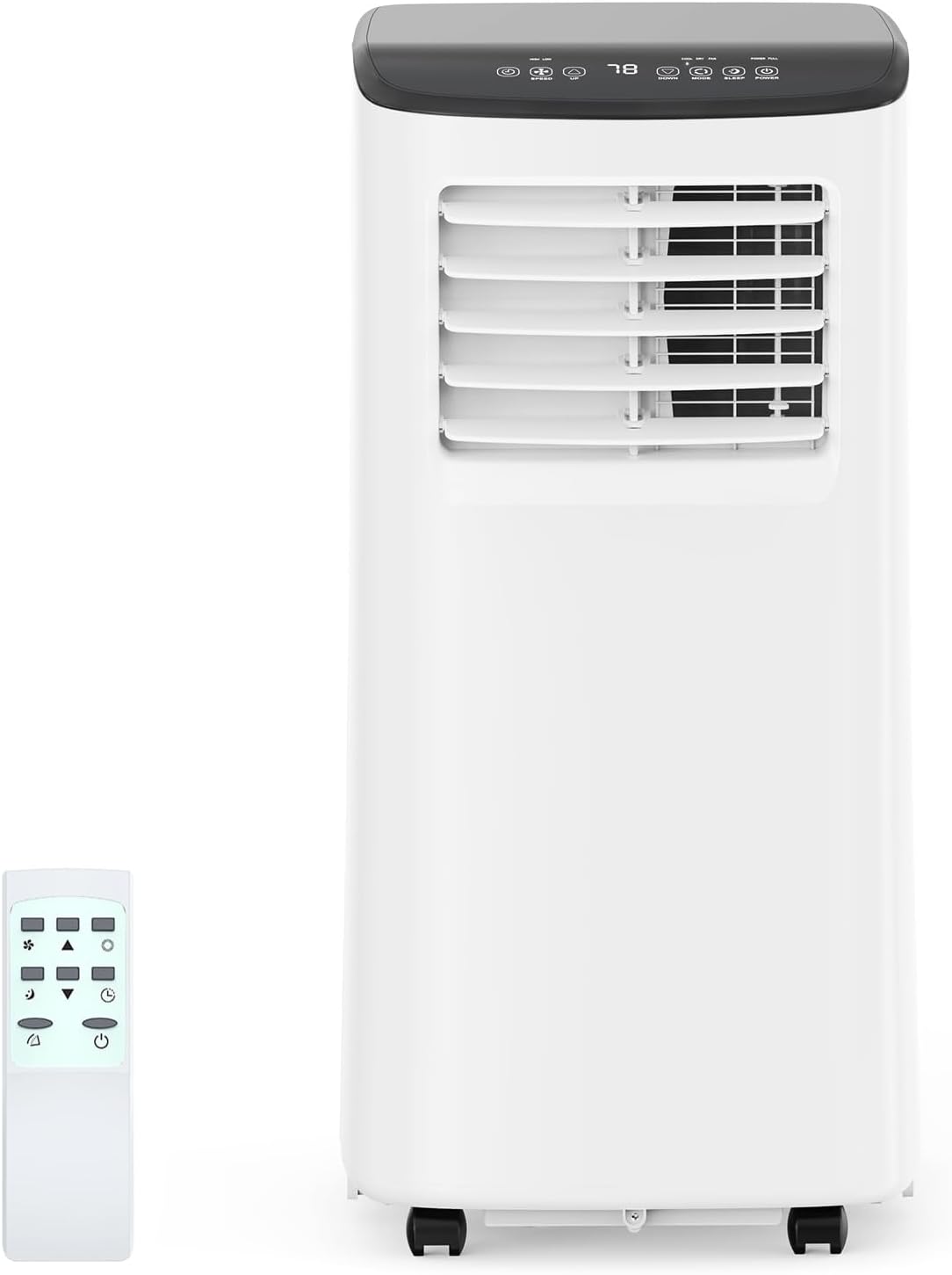 8000BTU Portable Air Conditioner, 3 in-1 Room Air Conditioner with Fan & Dehumidifier Modes, AC Unit Cools up to 350 Sq.Ft, Remote Control & 24H Timer, for Bedroom, Office and Living Room
