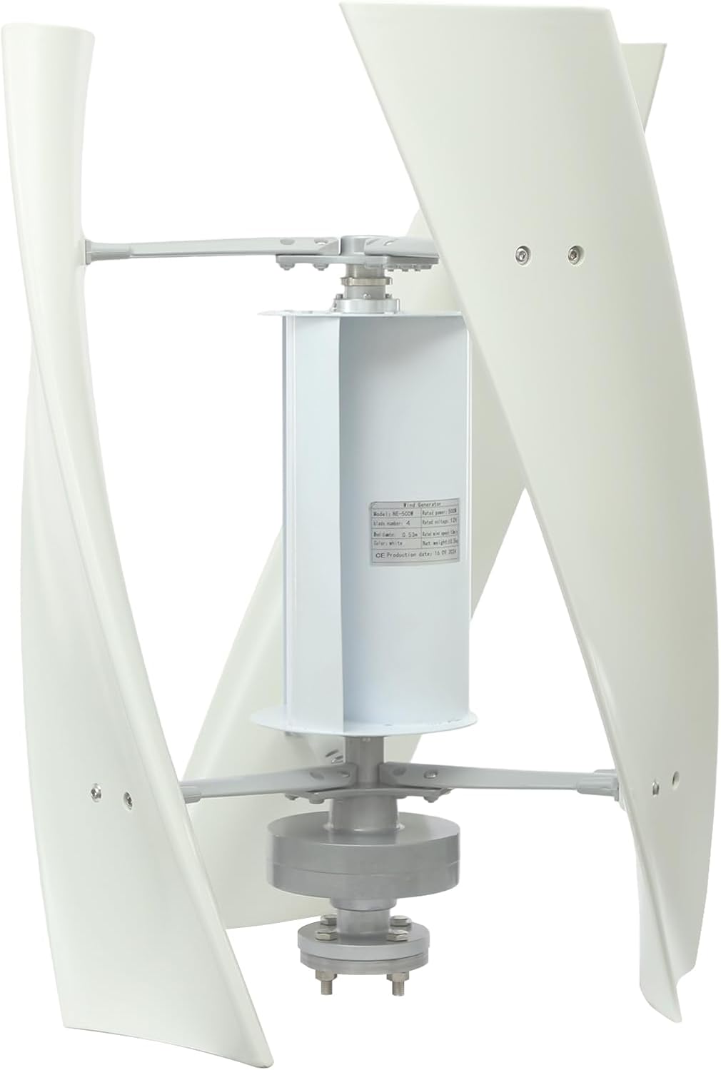 100W 12V Vertical Axis Wind Turbine Generator, Permanent Magnet Levitation Wind Power Turbine Generator Kit with Controller, Low Noise Helical Design Windmill for Terrace, Motor Home, Chalet