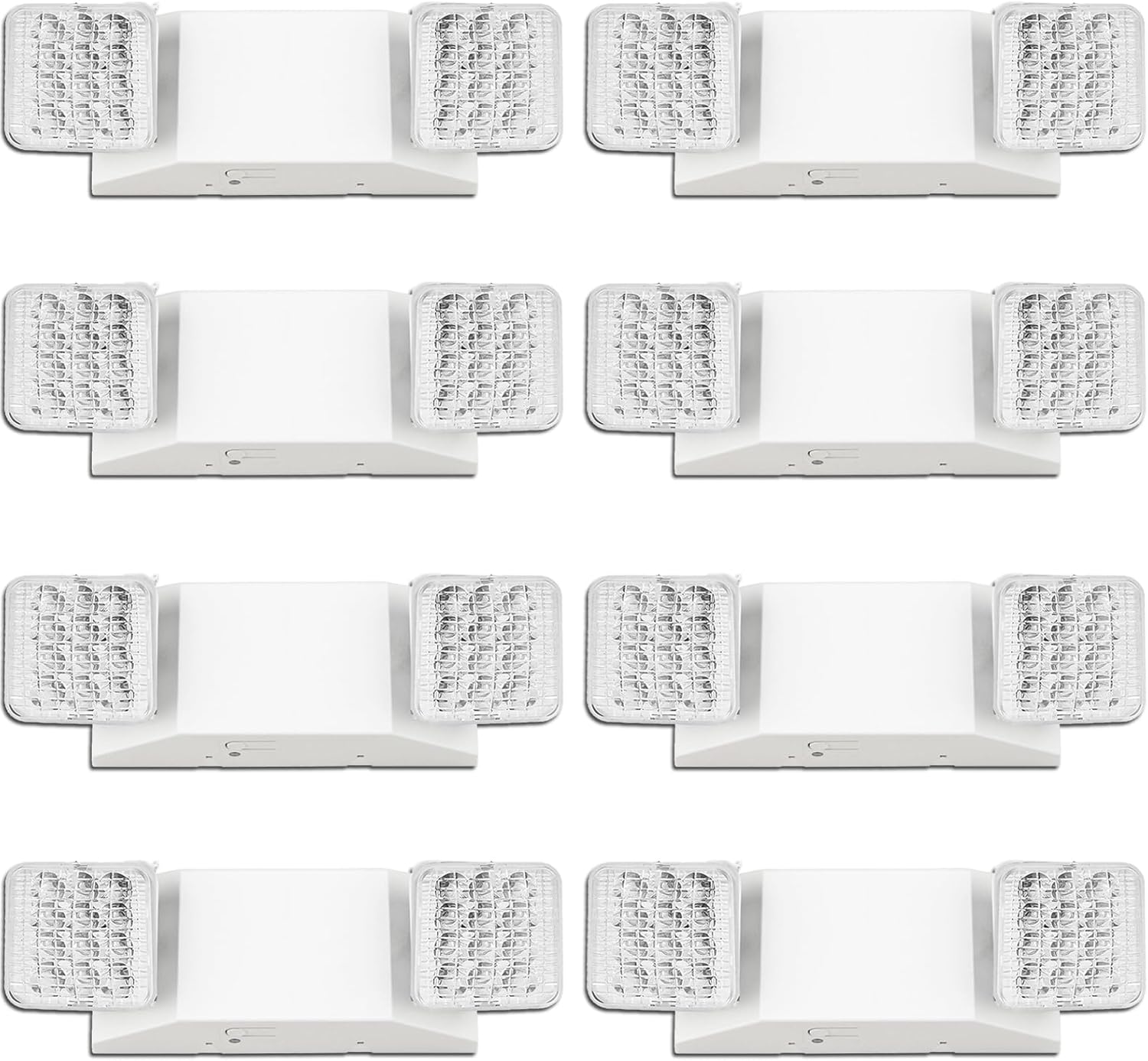 LED Emergency Lights 8 Pack, LED Emergency Light for Business Commercial LED Emergency Lights with Battery Backup, Indoor Emergency Exit Lighting for Hallways Stairways Wall Mount White