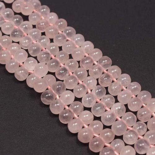 natural rose quartz faceted roundel drops-finest beads 6 * 12 mm