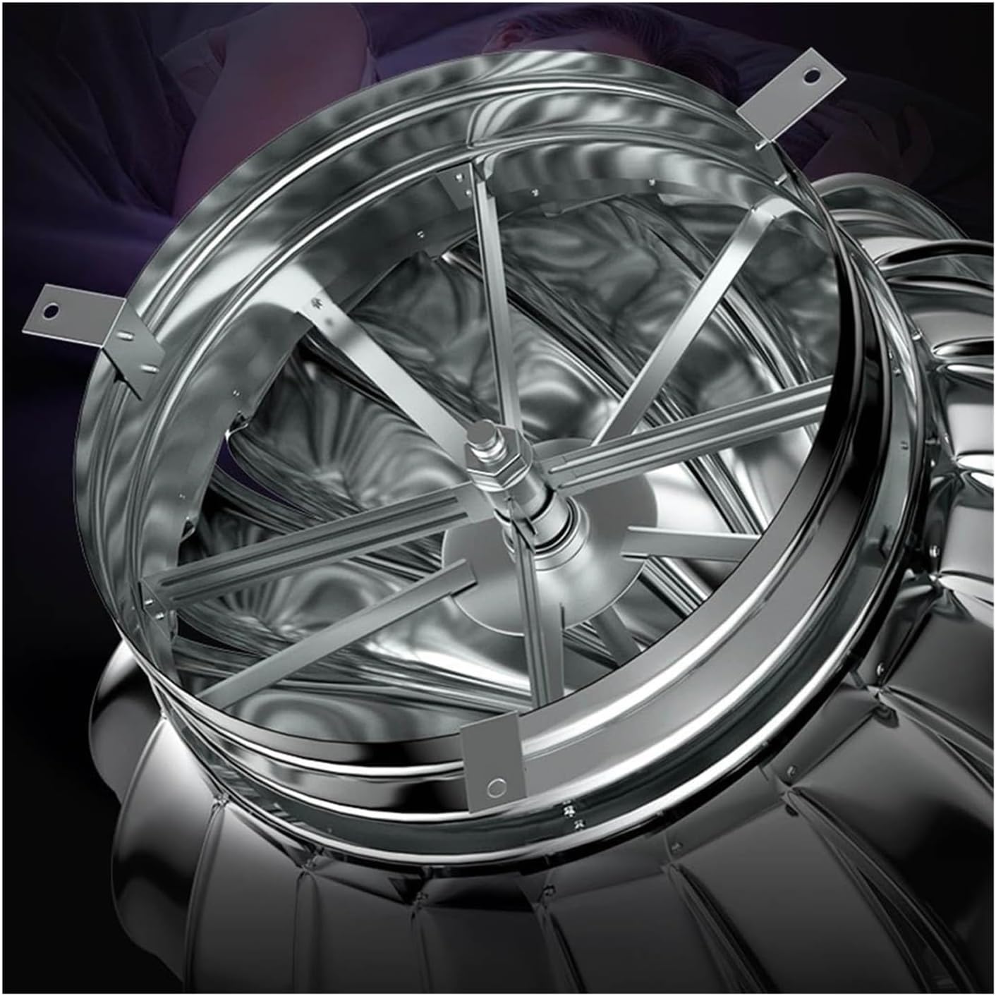 Roof Wind,Stainless Steel Turbine ntilator NTS Non Power Roof ntilator, Air nt ntilating Fan, All Purpose Chimney Cowl Rotating Roof NTS, for Houses Factory Attic Farm 1Pcs