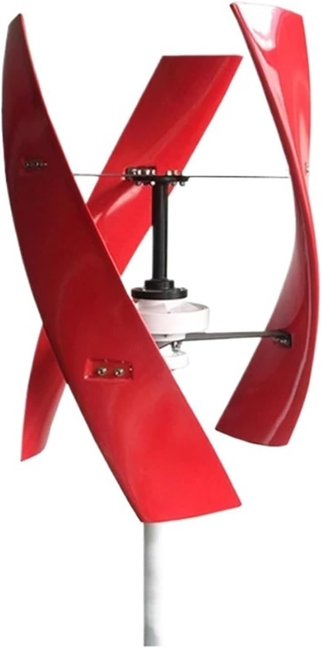 Wind Turbine Generator Kit, 10KW Vertical Windmill for Home Farm 10000W 12V 24V 48V Wind Energy Turbine Electric nerator for Hybrid Solar Wind System(Red-Acc,12V_10KW)