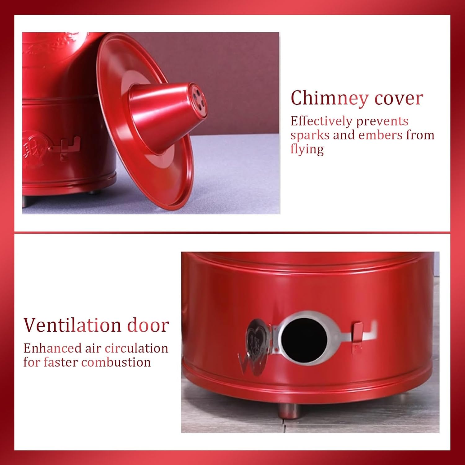 Stainless Steel Burn Barrel, Outdoor Incinerator Drum, Safe Fire Pit Bin, for Wood Paper Leaf Trash Deck, Balcony