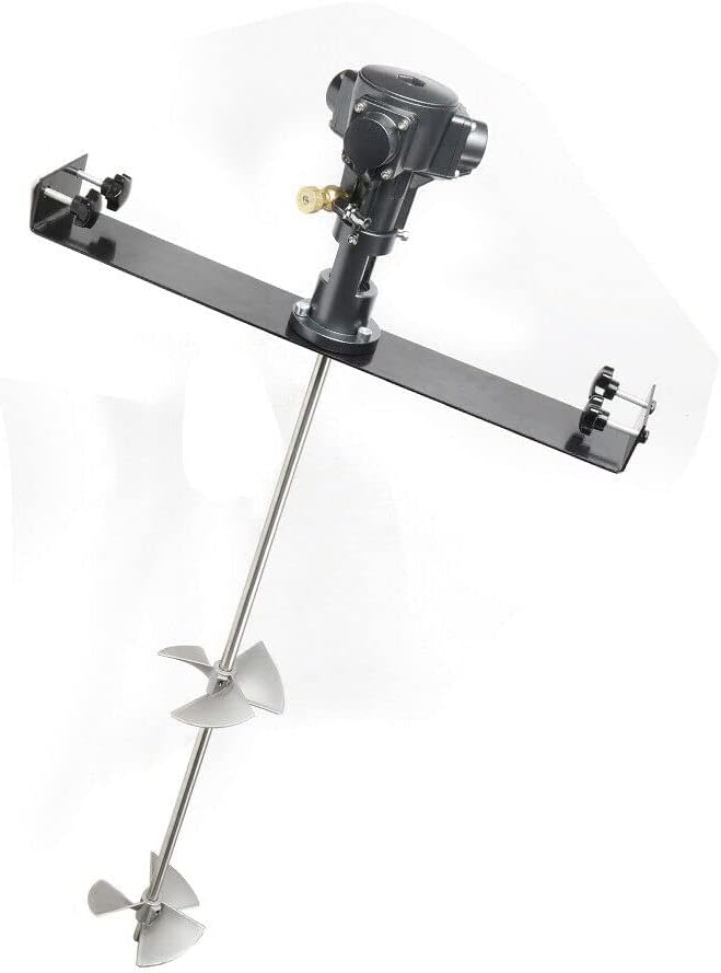 Pneumatic Bracket Mixer, 50-Gallon 1/2 HP 31.5Inch Pole Tank Barrel Air Mix Clip Paint Blender Automatic Paint Mixing Stirring Machine Ink Coating Mix Tool with Stainless Steel Blade