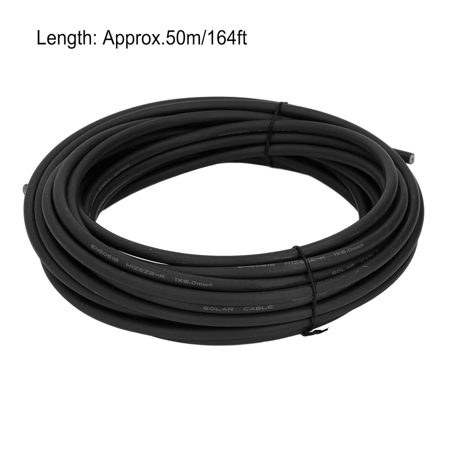 Solar Panel Wire, 6 Photovoltaic Cable Solar Photovoltaic Cable Double Layer Insulation Tinned Copper, & Wind Power Parts & Accessories (Black 50m/164ft)