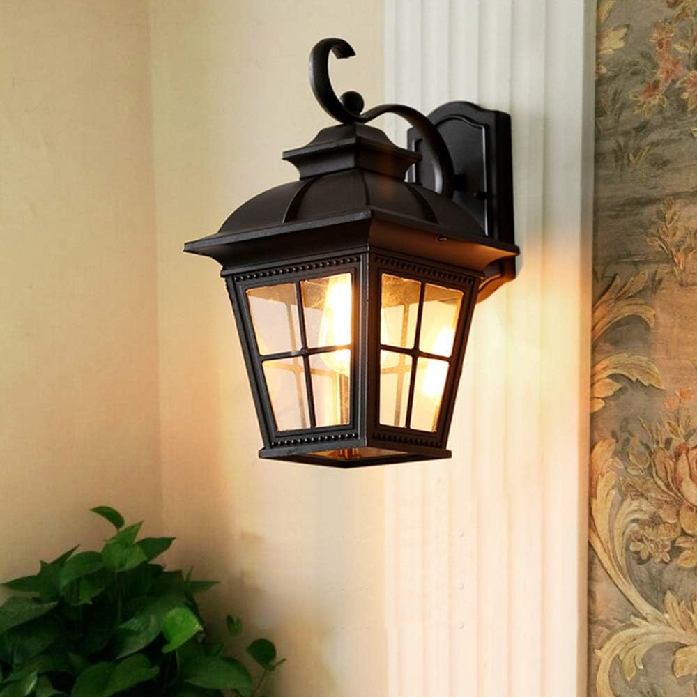 Creative Fashion European Outdoor Wall Lamp Waterproof Balcony Wall Lamp Square Aluminum Cast Garden Indoor and Outdoor Door Light Courtyard Corridor Lamp Fine Carving Pattern