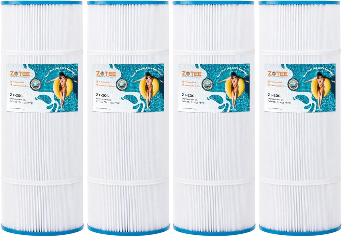 ZOTEE Pool Filter Cartridge Compatible with Pleatco PA81, Unicel C-7483, Filbur FC-1225, Hayward SwimClear C-3020, C-570, C3025, CX580XRE, 4 Pack