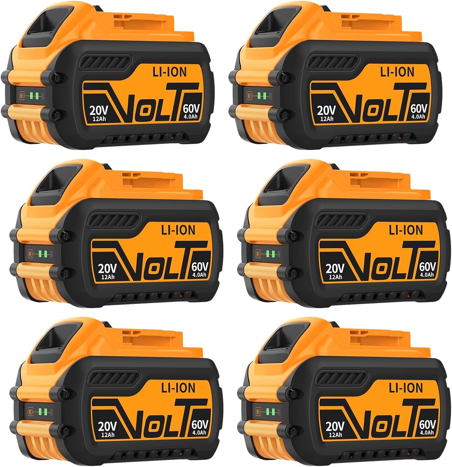 6X 12.0Ah Replacement for Dewalt 60v Flex-Volt Lithium DCB609 DCB606 DCB612 Compatible with DeWalt 60V Cordless Power Tools