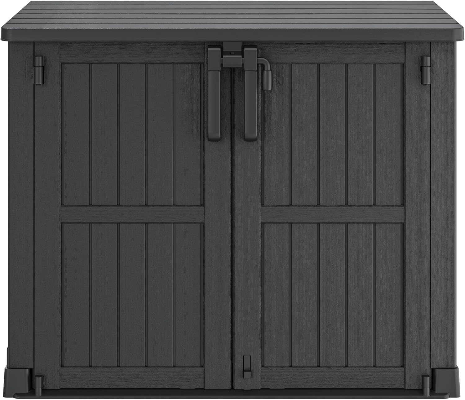 Horizontal Storage Shed, Outdoor Resin Storage Shed 36 Cu. Ft. Garden Extra Large Capacity Weather Resistant Storage Box, Lockabl Waterproof Shed for Garden Tools, Solid Black