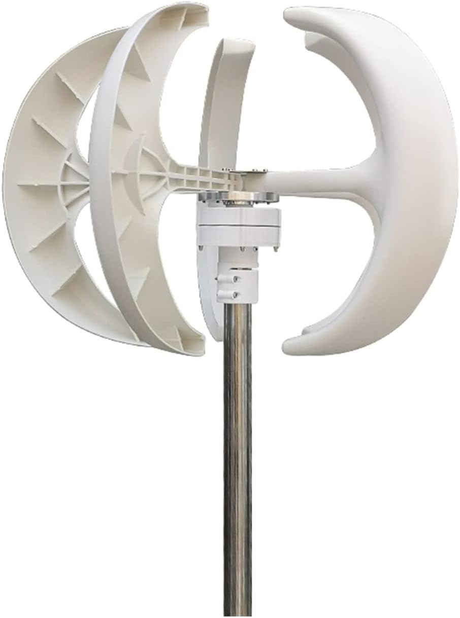 Wind Turbine, 1000W 12V/24V 5 Blades Wind Turbine Generator Complete Set Windmill Generate Turbin Vertical Axis Wind Turbine(White,Wind Turbine ONLY_24V)