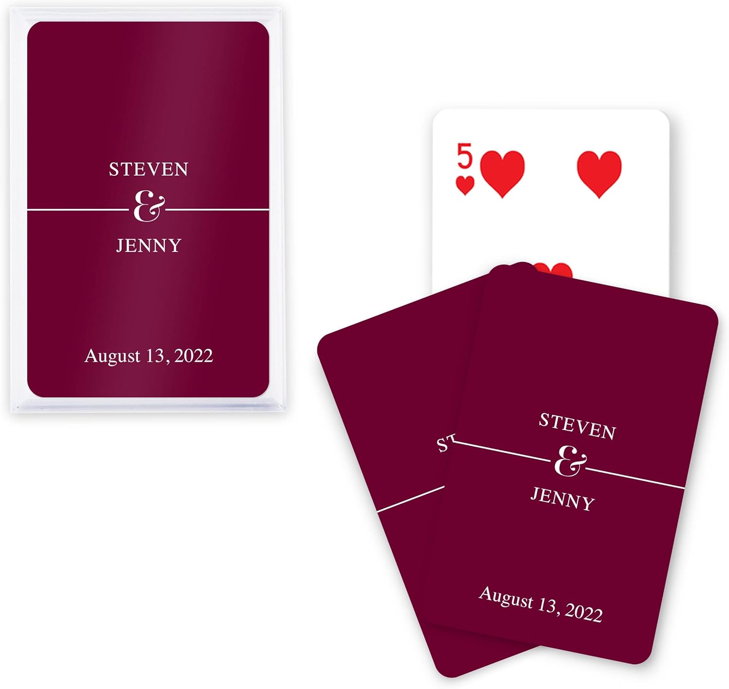 WEDDINGSTAR Unique Custom Playing Card Wedding Favors - Classic Script (Pack of 30)