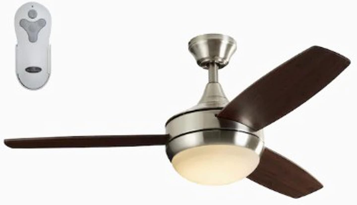 Harbor Breeze Beach Creek 44-in Brushed Nickel Integrated LED Indoor Downrod Or Close Mount Ceiling Fan with Light Kit and Remote