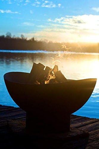 Fire Pit Art Scallops Wood Fire Pit (Scallops)