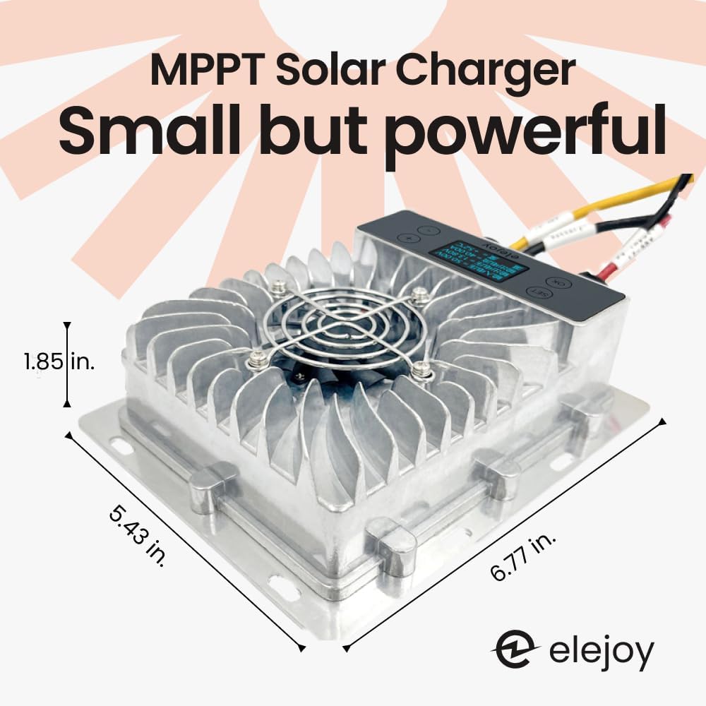 40 Amp 12V/24V Waterproof Outdoor MPPT Solar Charge Controller Step-Down ↘ Adjustable Output Lithium LiFePO4 Lead-Acid Gel Sealed Flooded Battery | LED Display Boat Marine RV Golf Cart | IP65