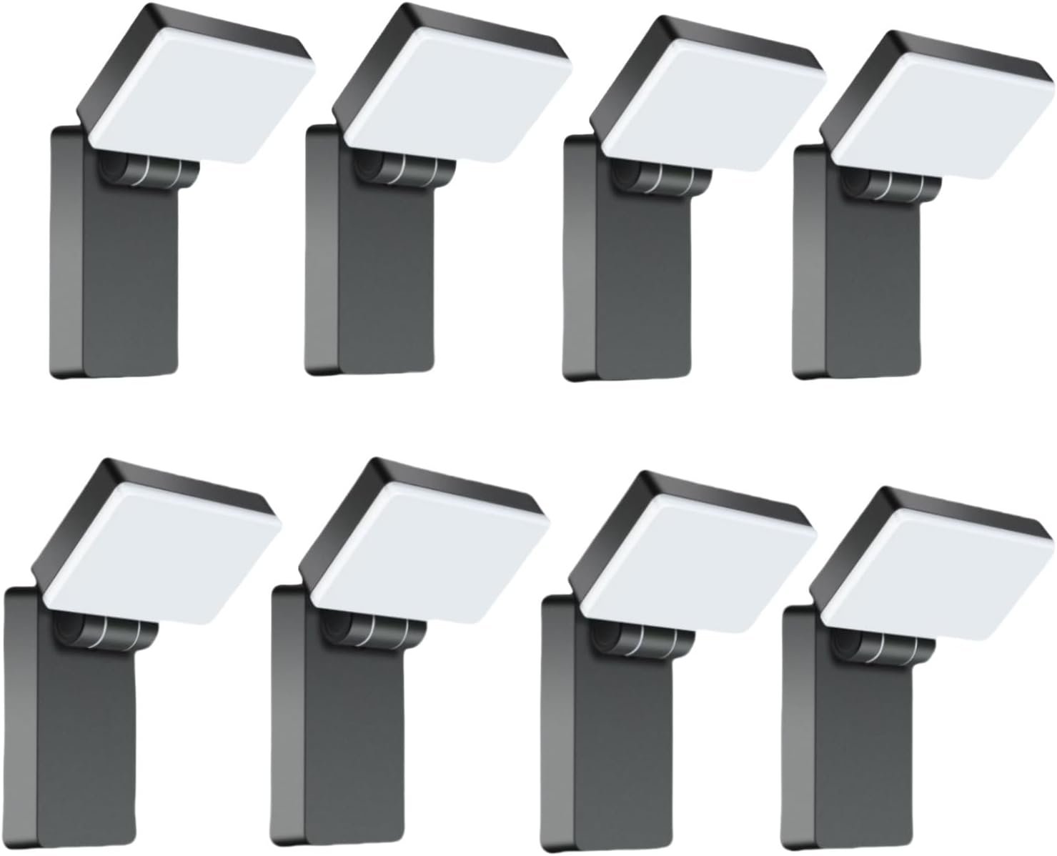 40W LED Outdoor Wall Light, 3000LM 5000K No-Glare Porch Light, IP65 Waterproof Anti-Rust, 360° Adjustable Head for Yard, Garage, Above Door (8Pack)