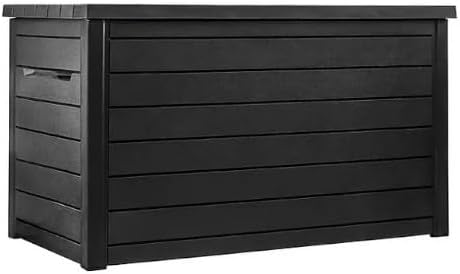 230 Gallon Deck Storage Box Outdoor Patio Container (Graphite Black)