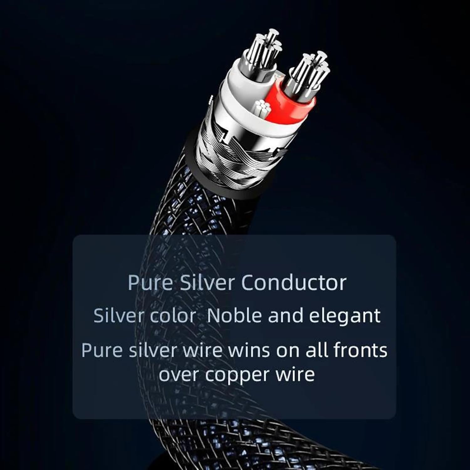 Pro Audio Cable Silver 6.35mm 6.5mm Cable with Gold Plated 6.5 TS and 6.5 TRS Plug Electric Guitar Amplifier Aux Cable(TRS,3.5 m)