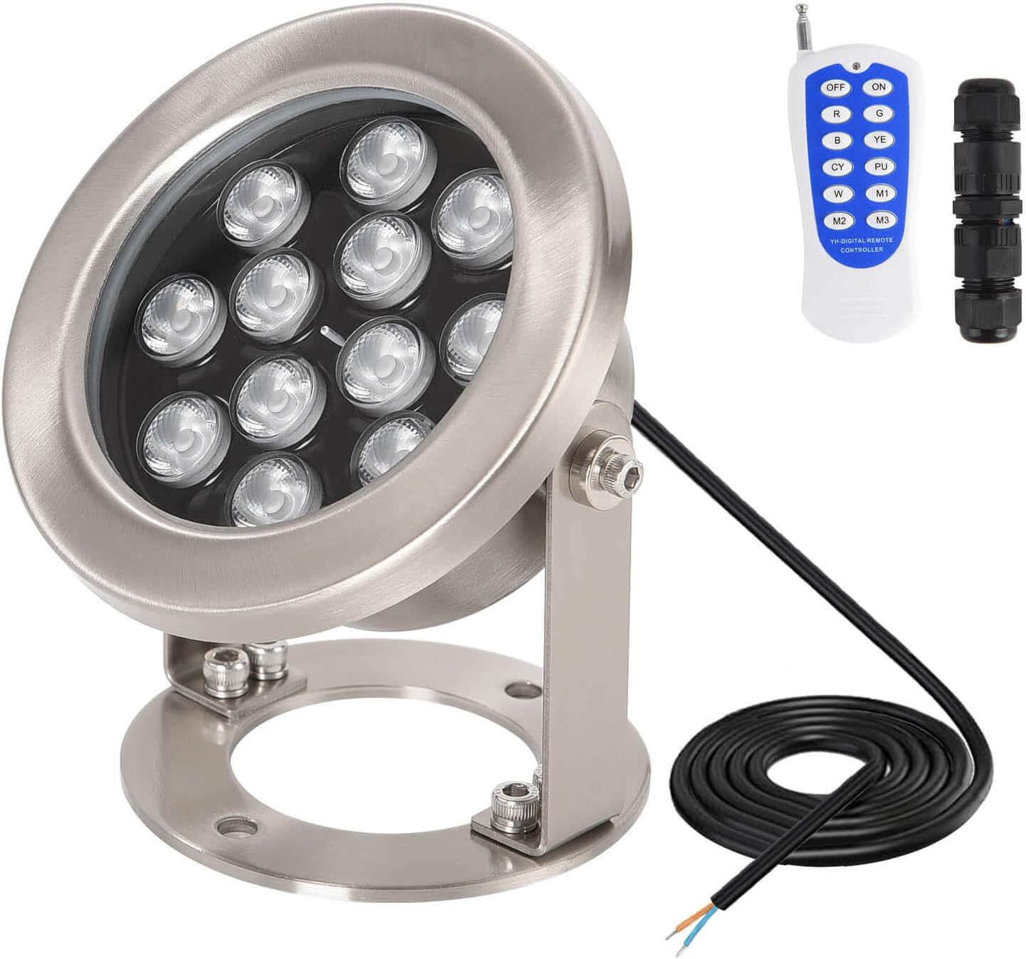 JSN&PC LED Underwater Lights 36W RGB Color 12V AC Pond Light for Party Swimming Pool Home Garden Fountain Water Rockery Grass Land