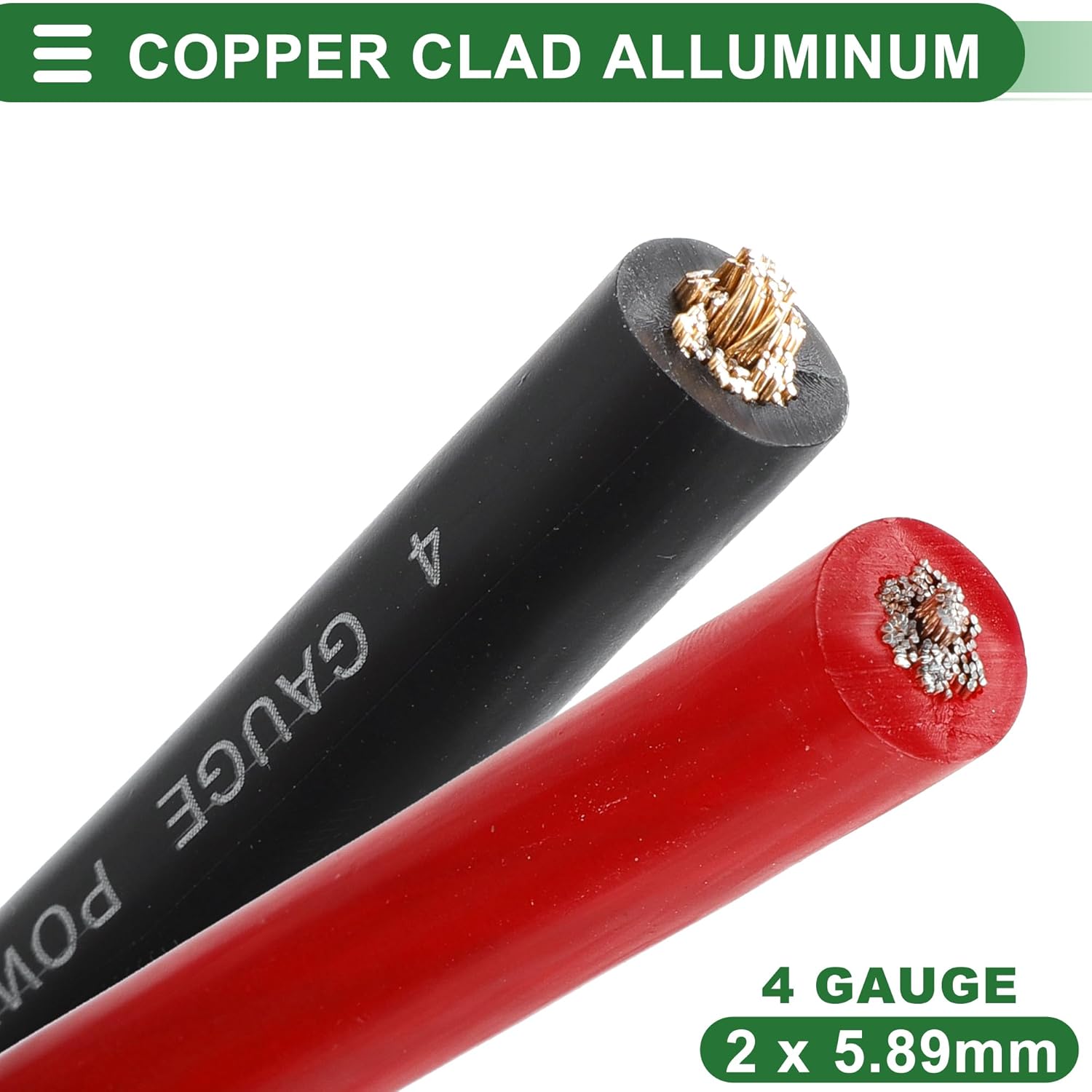 Motoforti 4 Gauge Ground Wire Copper Clad Aluminum CCA - Car Amplifier Power & Ground Cable, Battery Cable for Car Audio Speaker,Solar, Auto, RV Trailer & Marine 25 Feet Each-Black/Red