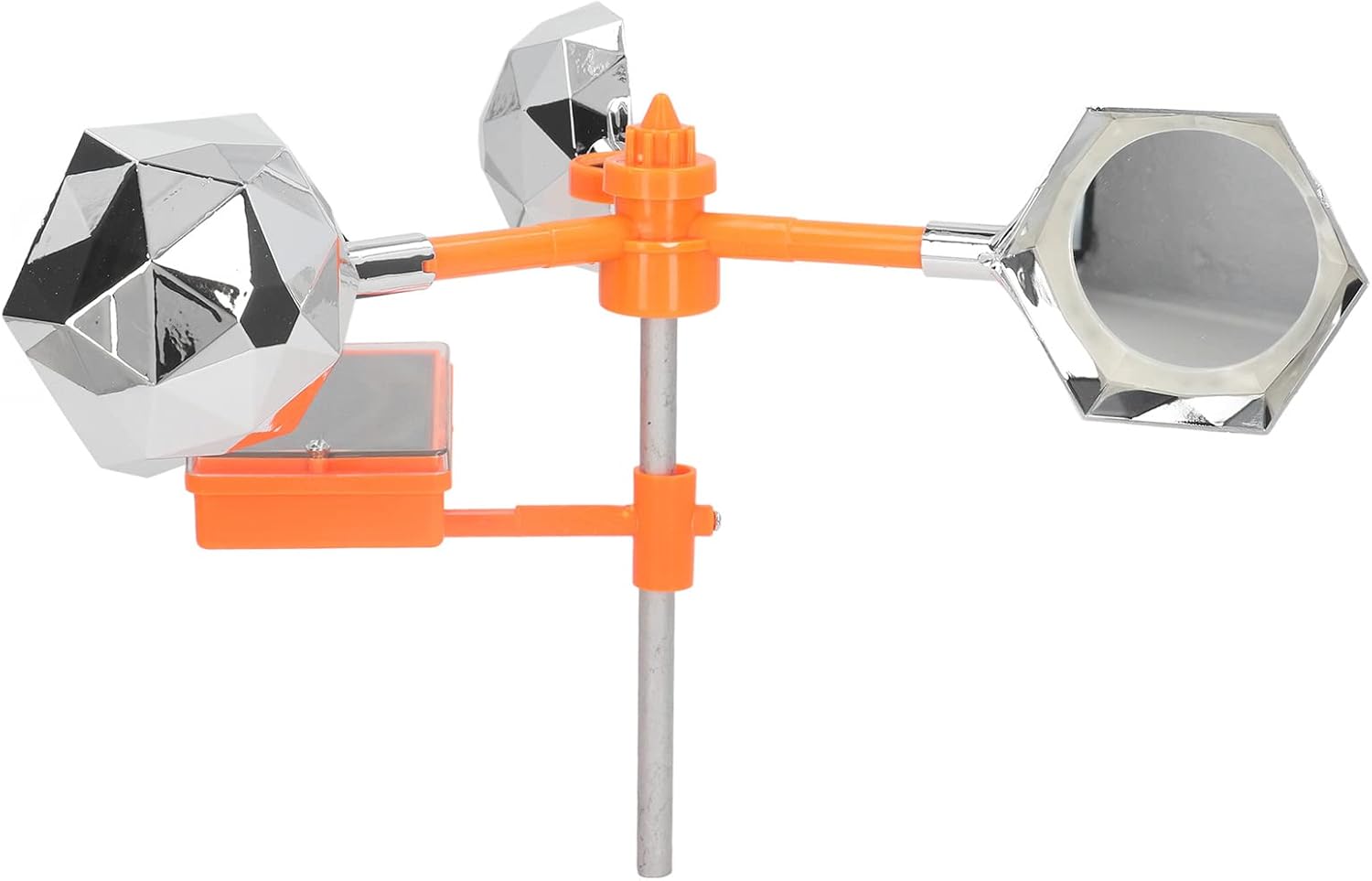 6Pcs Solar Wind Powered Bird Flashing Deterrent 360° Reflection 68mm Mirror 410mm Rotation Diameter Rain Proof Design