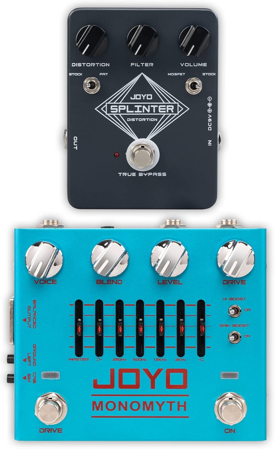 JOYO R-26 Bass Overdrive Amp Simulator Pedal and JF-21 Distortion Guitar Effect Pedal