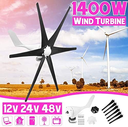1400W 12V/24V/48V Wind Turbine Power Generator Blades Horizontal Wind Generator Windmill Energy Turbines for Home Garden Road,12v