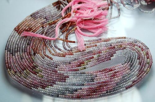 17'' Super Micro Faceted, AAA Natural Multi Spinel Micro Faceted Rondelles Beads 2.60mm